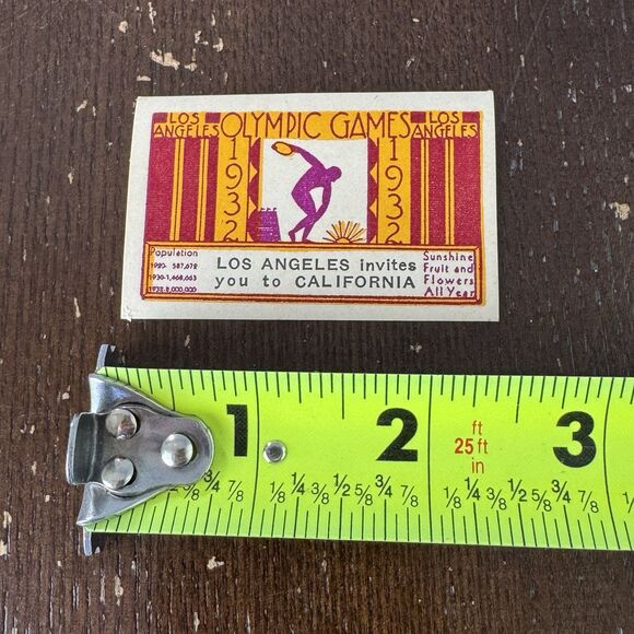 1932 Olympics Los Angeles Poster Stamp Unhinged Gummed Sunshine Fruit Flowers - Picture 2 of 3